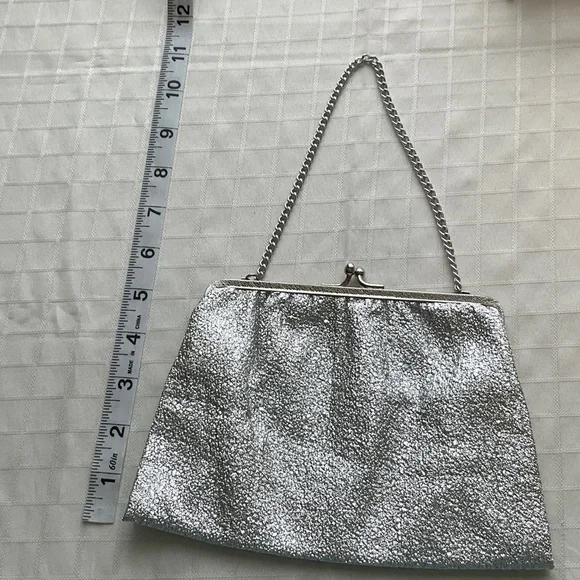 Silver Metallic Evening Clutch Bag - Picture 5 of 6